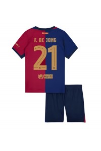 Barcelona Frenkie de Jong #21 Babytruitje Thuis tenue Kind 2024-25 Korte Mouw (+ Korte broeken)